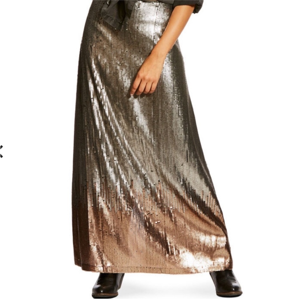 Ariat Sequin Glisten Maxi Skirt Sz 10 NWT